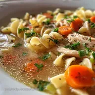 Cozy Chicken Noodle Soup: Velvety Broth & Tender Poultry