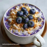 Creamy Blueberry Overnight Oats Recipe with Toasted Coconut