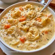 Creamy Chicken and Tortellini Soup for 6