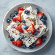 Frozen Greek Yogurt Bark with Berries