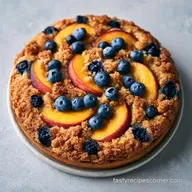 Peach Blueberry Coffee Cake with Sour Cream