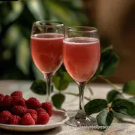 Pink Cocktail with Raspberry Perfect for Galentine's Day Party-Ready