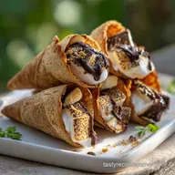 S'mores Campfire Cones in 18 Minutes - Crispy Waffle Treat