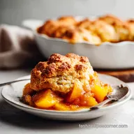 Skillet Peach Cobbler With Biscuit Crust