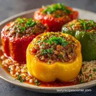 Stuffed Bell Peppers with Ground Beef