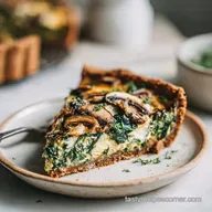 Vegan Spinach Mushroom Quiche with Silken Tofu