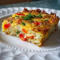 Simple Veggie Egg Casserole with Hash Browns