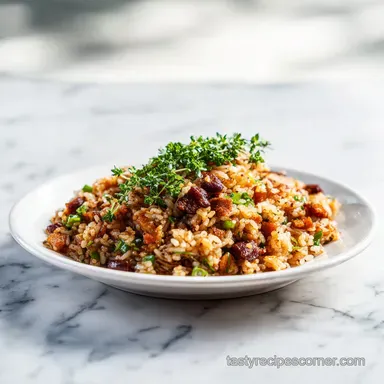 Authentic Louisiana Dirty Rice Recipe for 7 Servings Recipe Card