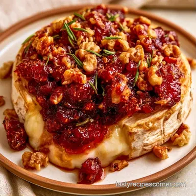 Baked Brie with Fig Jam and Walnuts Recipe Card