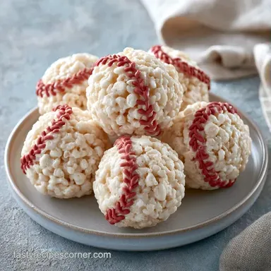 Baseball Rice Krispies Treats in 15 Min Recipe Card