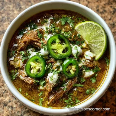Beef Chili Verde Slow Cooker: Tender and Tangy Recipe Card