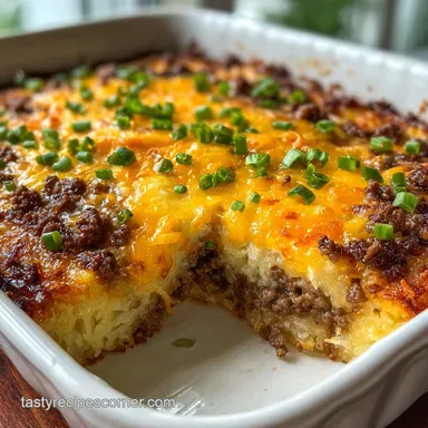 Best Hashbrown Casserole With Ground Beef for 8 Recipe Card