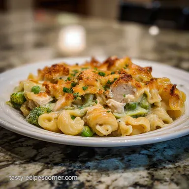 Chicken Noodle Casserole with Cracker Crust