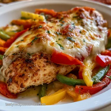 Cheesy Fajita Baked Chicken for 6 Recipe Card