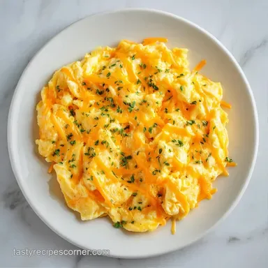 Cheesy Scrambled Eggs in 7 Minutes Recipe Card