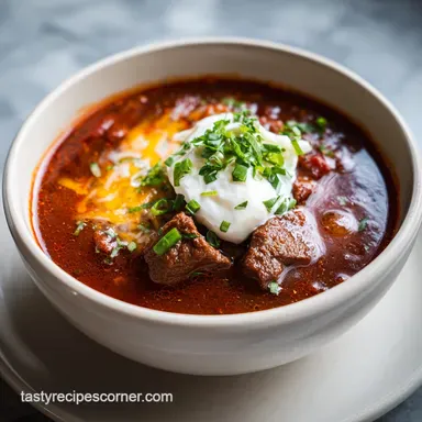 Classic Beef Chili for 7 Servings Recipe Card