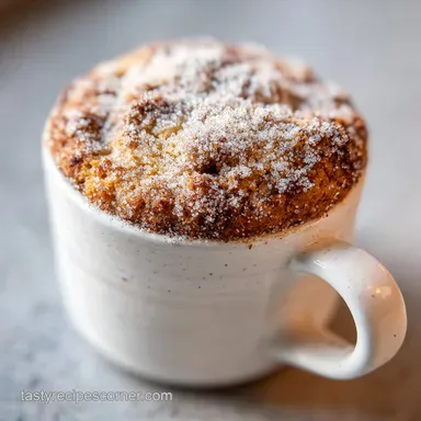 Coffee Cake in a Mug with Cinnamon Recipe Card