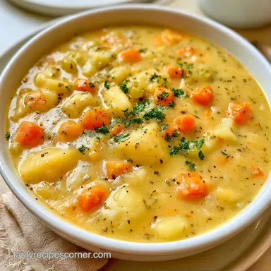 Creamy Potato Soup Recipe for 4 Servings Recipe Card
