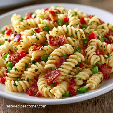 Ranch Pasta Salad with Crispy Bacon Recipe Card