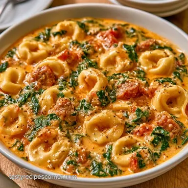 Spinach Tortellini Soup in 30 Minutes Recipe Card