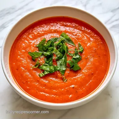Creamy Tomato Basil Soup in 25 Minutes Recipe Card