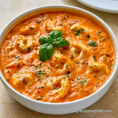 One-Pot Creamy Tomato Tortellini Soup Recipe Card