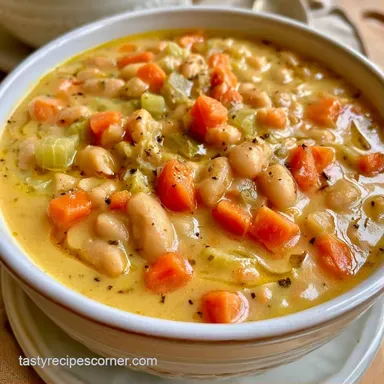 Creamy White Bean Soup for 4 Servings Recipe Card