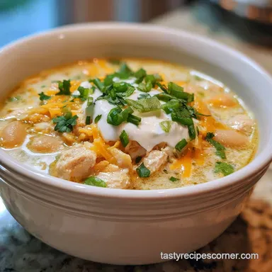 White Chicken Chili: Creamy One-Pot Tender Poultry Recipe Card