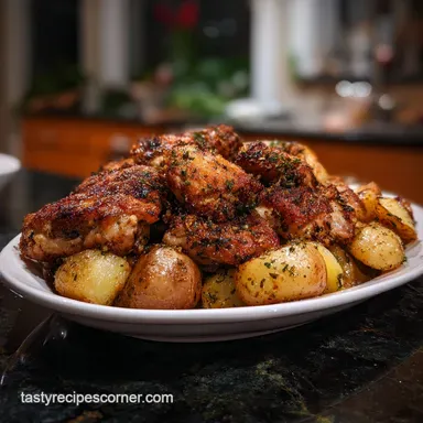 Chicken and Potatoes Recipe: Ultra-Crispy Garlic Parmesan Finish Recipe Card