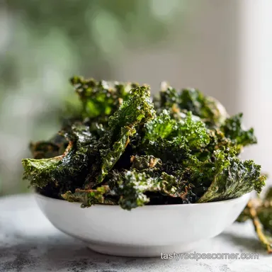 Crispy Oven Baked Kale Chips for 4 Servings Recipe Card