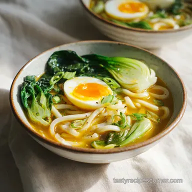 Curry Udon Noodle Soup in 20 Minutes: Creamy Japanese Recipe Recipe Card