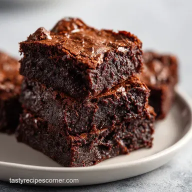 Keto Brownies in 35 Minutes with Fudgy Center and Crackly Top Recipe Card