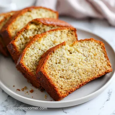 3-Ingredient Moist Banana Bread: Silky Recipe Card