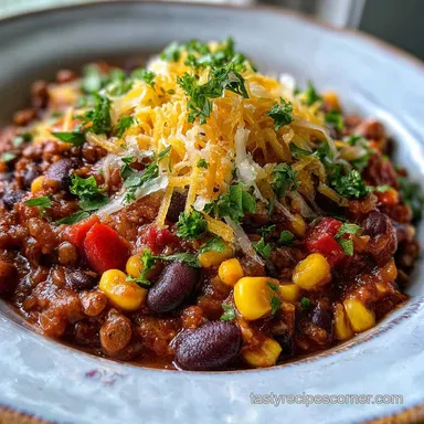 Easy Crockpot Lentil Taco Chili - Make-Ahead Method