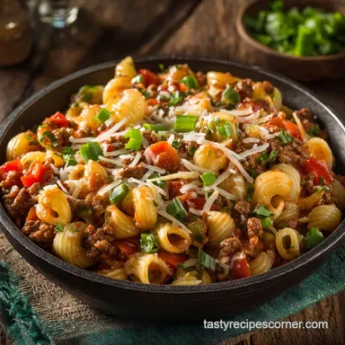American Chop Suey Recipe: Easy New England Comfort Dinner Recipe Card