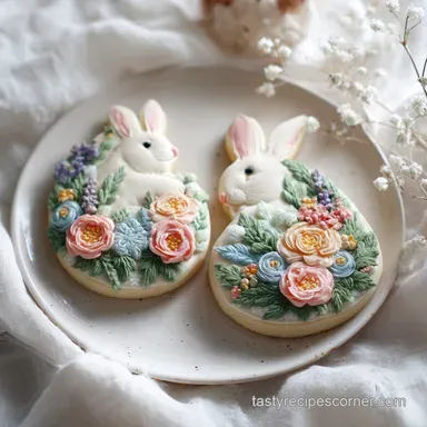 Floral Bunny and Egg Sugar Cookies: Yields 36 Recipe Card