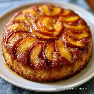Fresh Peach Cake for 8 Servings Recipe Card