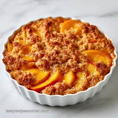 Fresh Peach Dump Cake for 8 Servings Recipe Card