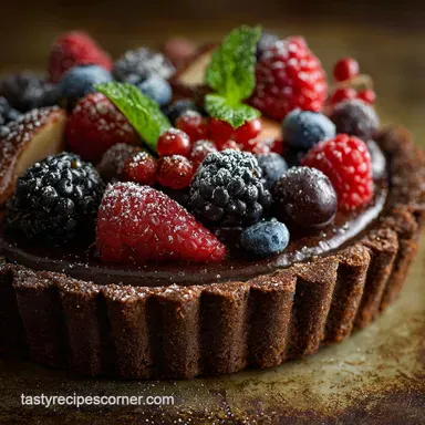 Gluten Free Desserts: The Decadent Brownie Tart Showstopper Recipe Card