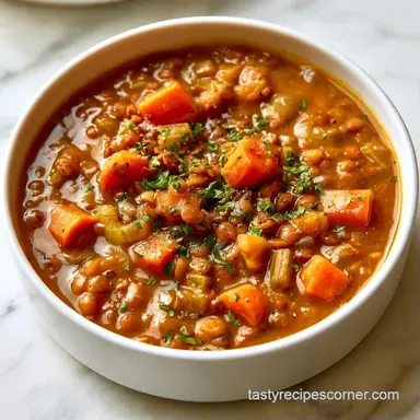 Lentil Soup Recipe for 6 Servings Recipe Card