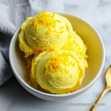 Lemon Sorbet Recipe in 20 Minutes Recipe Card