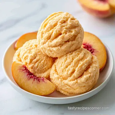 Peach Ice Cream Recipe with Fresh Peaches Recipe Card