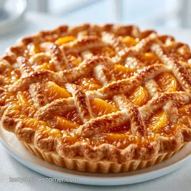 Peach Pie Recipe with Fresh Peaches Recipe Card