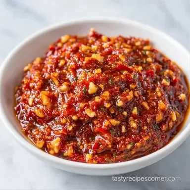 Red Pepper Pesto in 10 Minutes Recipe Card