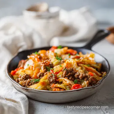 Easy Keto Cabbage Roll Skillet Ground Beef Dinner in 30 Minutes