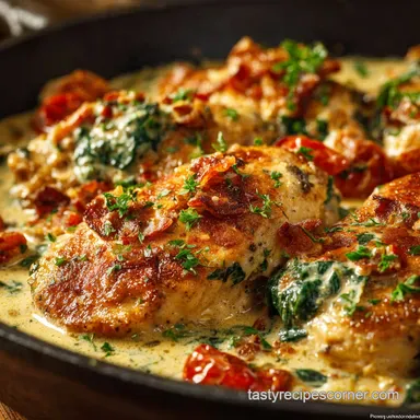 Keto Chicken: Cheesy Creamy Tuscan Delight (One Pan)