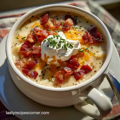 Mouthwatering Keto Loaded Baked Potato Soup Recipe Card