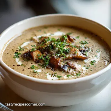 Homemade Keto Cream Of Mushroom Soup for 4 Servings Recipe Card
