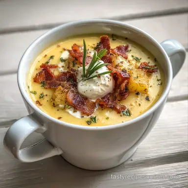 Loaded Potato Soup: Crispy Bacon & Gold Potatoes Recipe Card