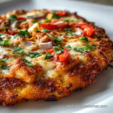 low carb pizza chicken recipe - Keto Chicken Crust Pizza Recipe Card